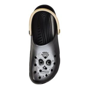 Crocs Women's Adult Classic Day of the Dead Black Clog Size 8 NEW